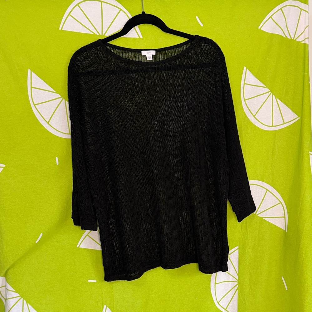J. Jill Black Lightweight Scoop Neck Sweater
